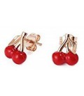 ROSATO earrings in the shape of a pair of cherries. RZO012.