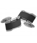 ROCHET cufflinks. APOLLO. Steel with matt black ceramic.