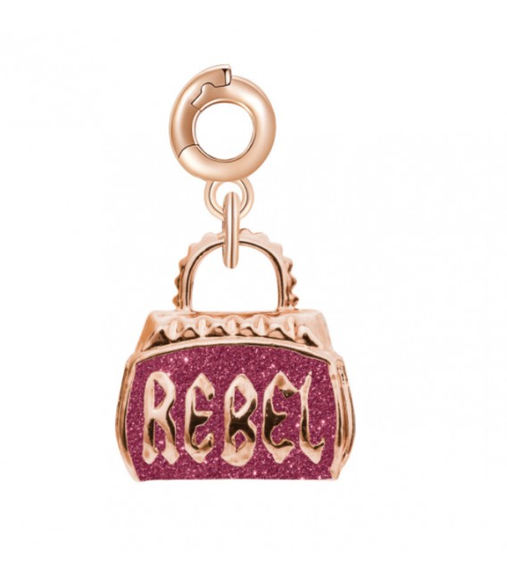ROSATO charm. Rebel bag. Silver. RZ034.