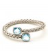 SILVER BANGLE WITH BLUE TOPAZ